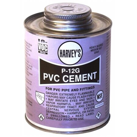 Wm Harvey Co Wm Harvey Co 018270-12 16 Oz P-12G Heavy Bodied Gray PVC Cement 018270-12